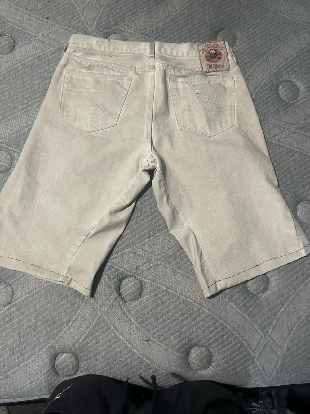 White Distressed Men’s Denim Shorts